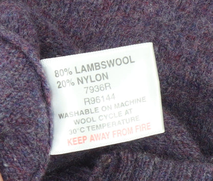 Brook Taverner Men’s Purple Lambswool V-Neck Jumper Size M