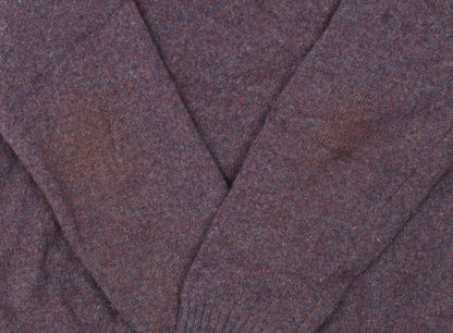 Brook Taverner Men’s Purple Lambswool V-Neck Jumper Size M