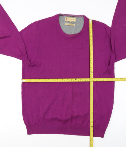 Marks and Spencer Men's Purple Cotton Cashmere Pullover Jumper L