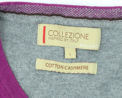 Marks and Spencer Men's Purple Cotton Cashmere Pullover Jumper L