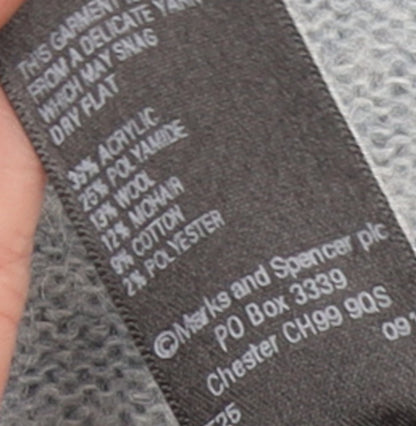 Marks and Spencer Women Blue High Neck Wool Blend Jumper Size 20