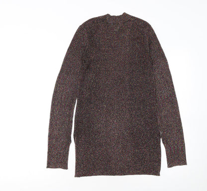 H&M Women Multicoloured Glitter Knit Crew Neck Jumper Size 10