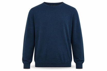 Marks & Spencer Men's Blue Waffle-Knit Cotton Jumper L