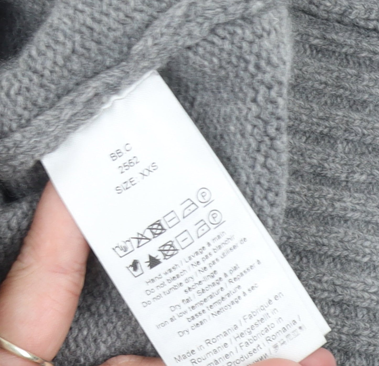 Ganni Womens Grey Wool Graphic Logo Pullover Jumper XXS