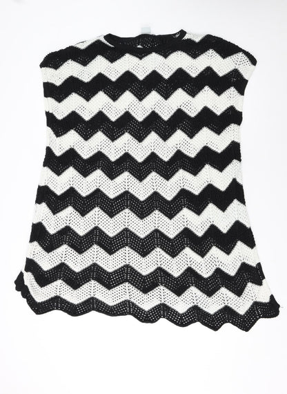 JoJo Maman Bébé Women’s Black White Knit Chevron Maternity Shift Dress M