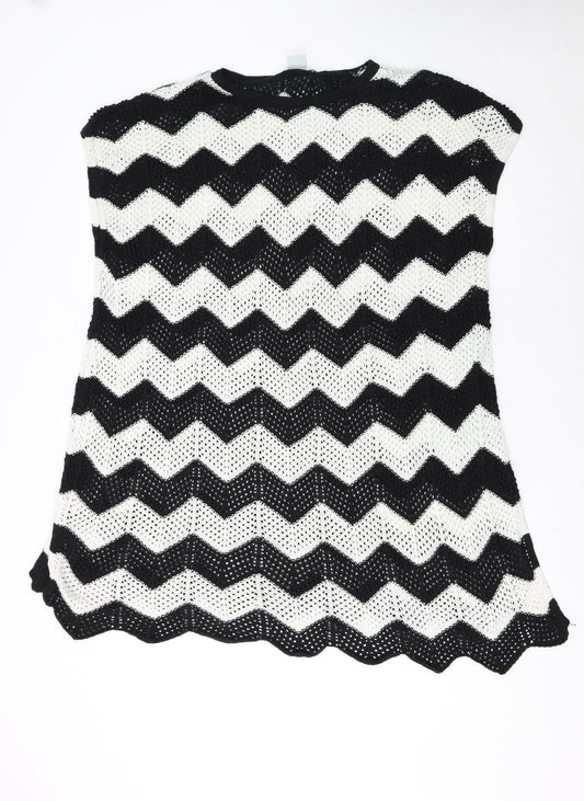 JoJo Maman Bébé Women’s Black White Knit Chevron Maternity Shift Dress M
