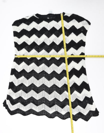 JoJo Maman Bébé Women’s Black White Knit Chevron Maternity Shift Dress M