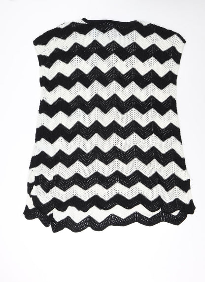 JoJo Maman Bébé Women’s Black White Knit Chevron Maternity Shift Dress M