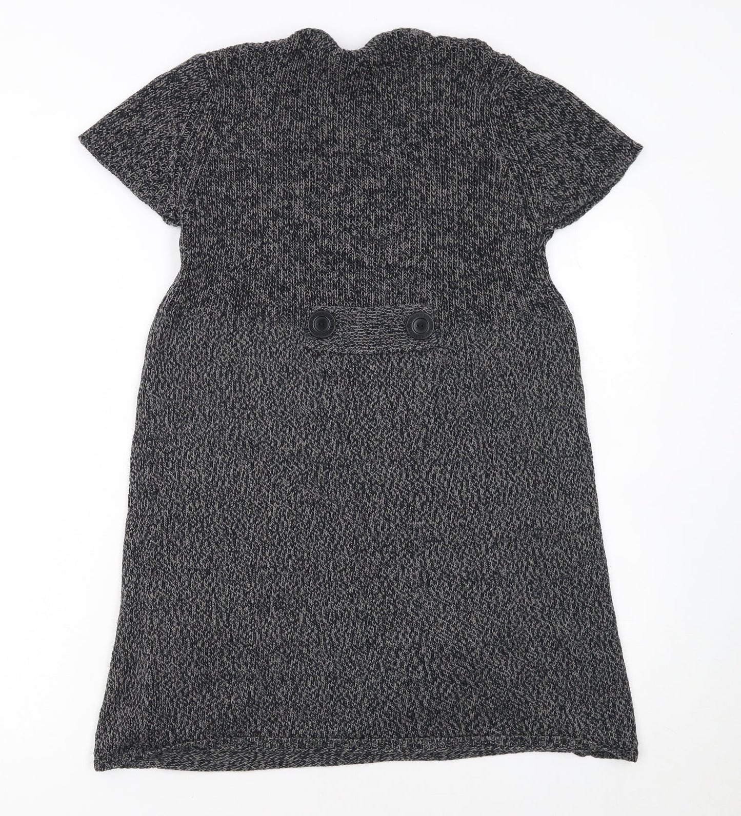 E.B. Design Women Grey Short Sleeve Knit Jumper Dress S