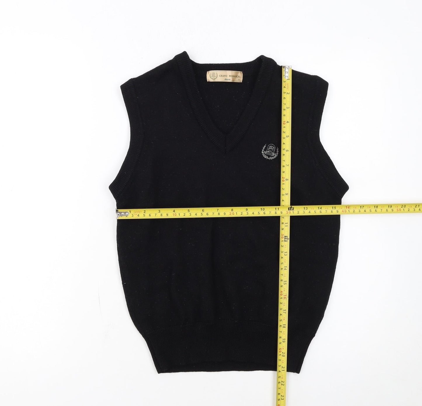 Mizuno Grand Monarch Men's Black Wool Knit V-Neck Vest M