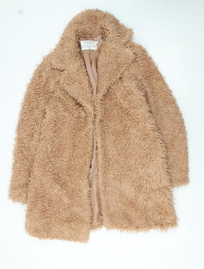 Sonder Studio Women Beige Faux Fur Lined Overcoat Size 16