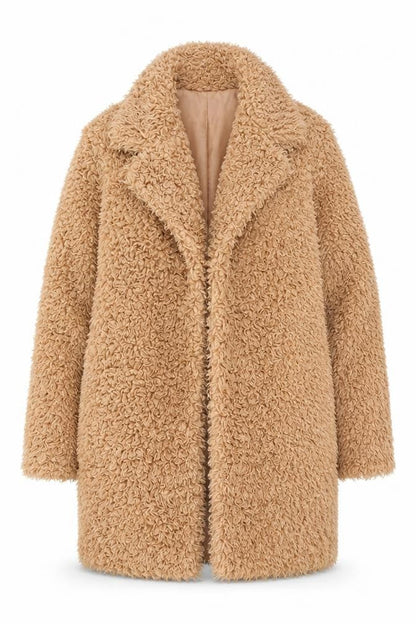 Sonder Studio Women Beige Faux Fur Lined Overcoat Size 16
