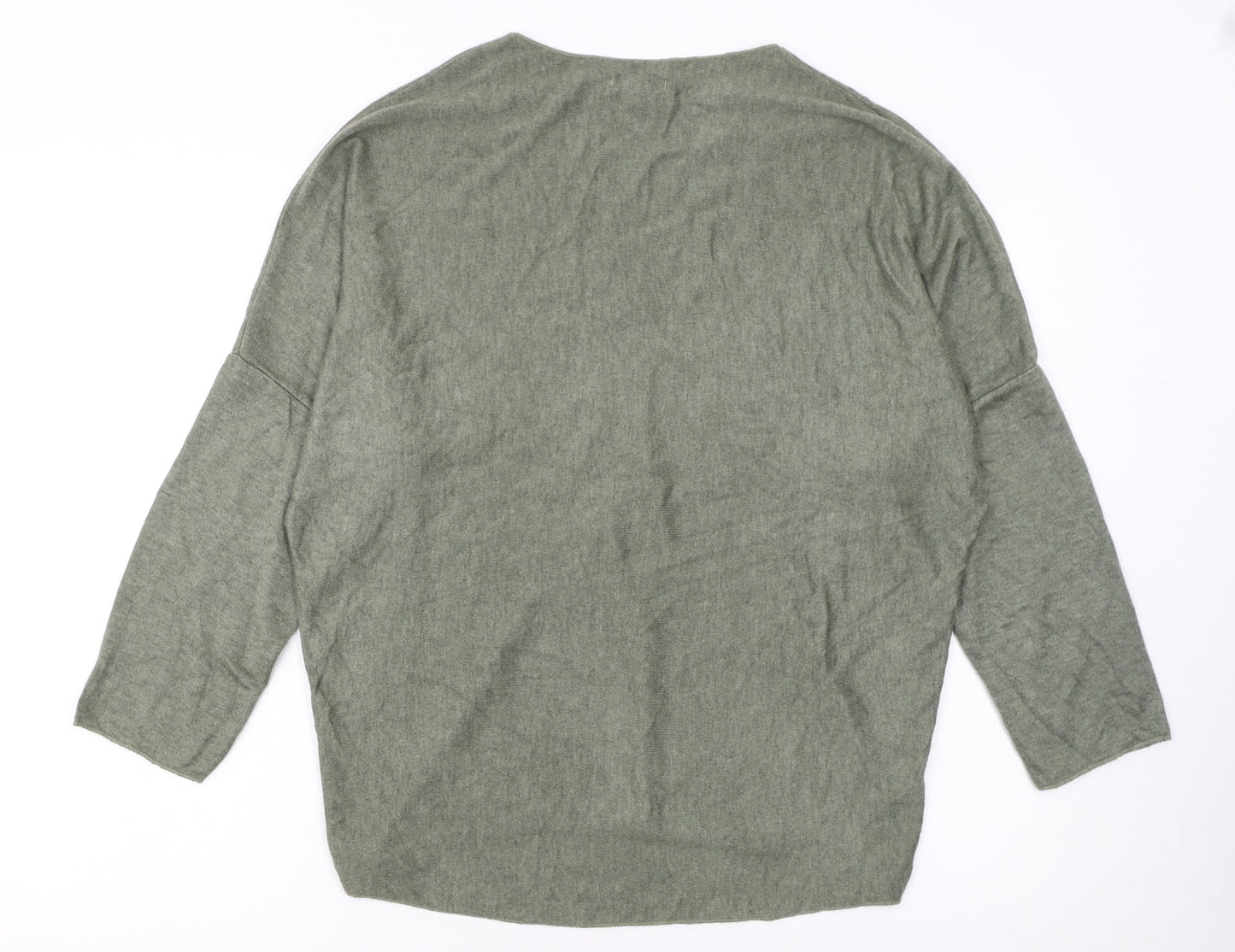 Blue Vanilla Women's Green Sequin Flower Pullover Jumper One Size