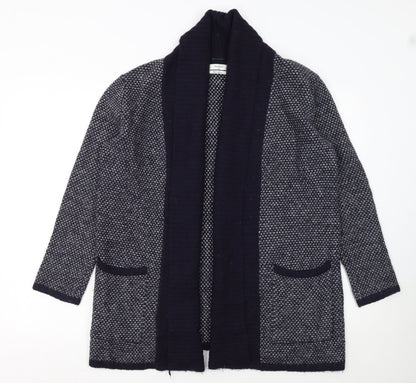 Mango Women’s Blue Wool Blend Open Knit Long Sleeve Cardigan Size 10