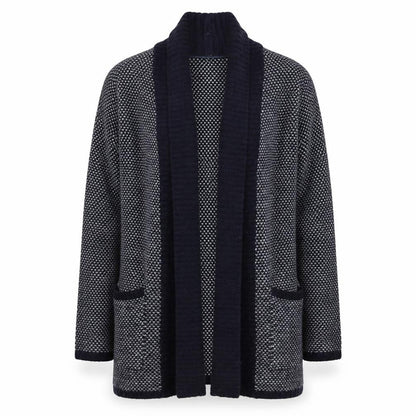Mango Women’s Blue Wool Blend Open Knit Long Sleeve Cardigan Size 10