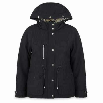 Topshop Women’s Black Petite Parka Jacket UK 10 Hooded Lined