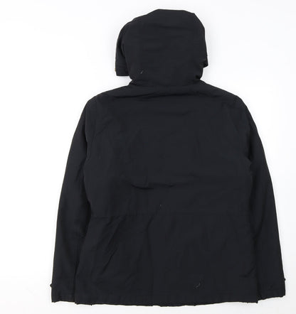 Topshop Women’s Black Petite Parka Jacket UK 10 Hooded Lined