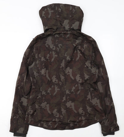 Next Women's Green Camouflage Hooded Military Jacket Size 12