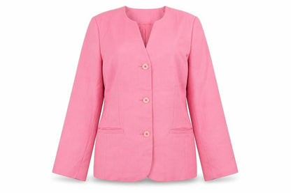 First Avenue Women's Pink Suit Jacket Size 14 Regular Polyester Modal