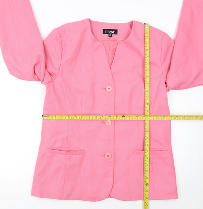 First Avenue Women's Pink Suit Jacket Size 14 Regular Polyester Modal