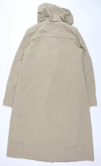 east5th Womens Beige Long Hooded Rain Coat L