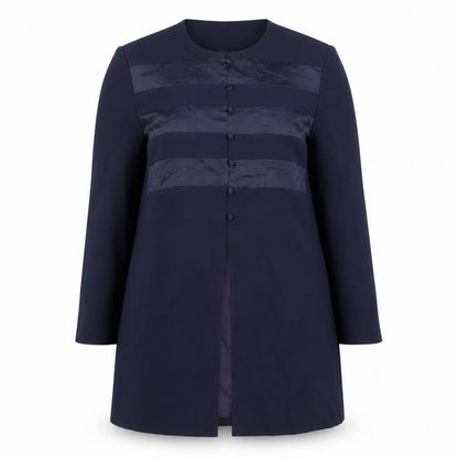 Cynthia Howie Women’s Blue Formal Mid-Length Button Coat Size 12