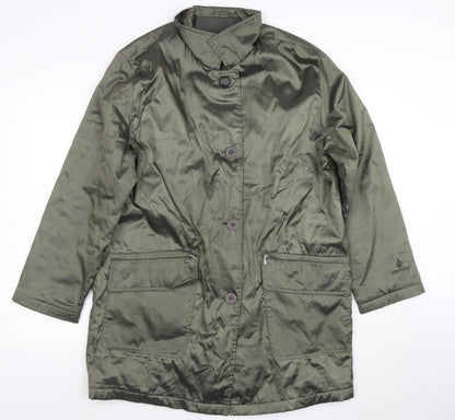 London Fog Women Green M Long Button Overcoat Jacket