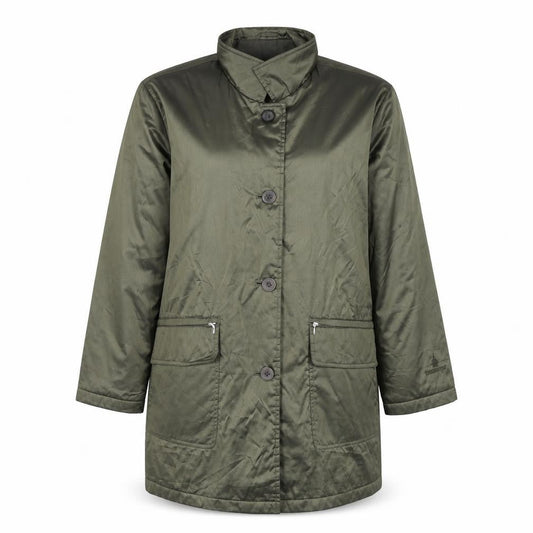 London Fog Women Green M Long Button Overcoat Jacket