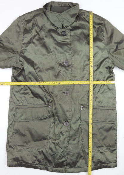 London Fog Women Green M Long Button Overcoat Jacket