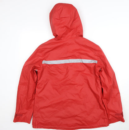 Charles River Apparel Womens Red Hooded Rain Coat Jacket Size M