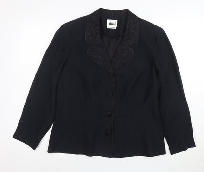 Leslie Fay Women Black Size 16 Single-Breasted Blazer Jacket
