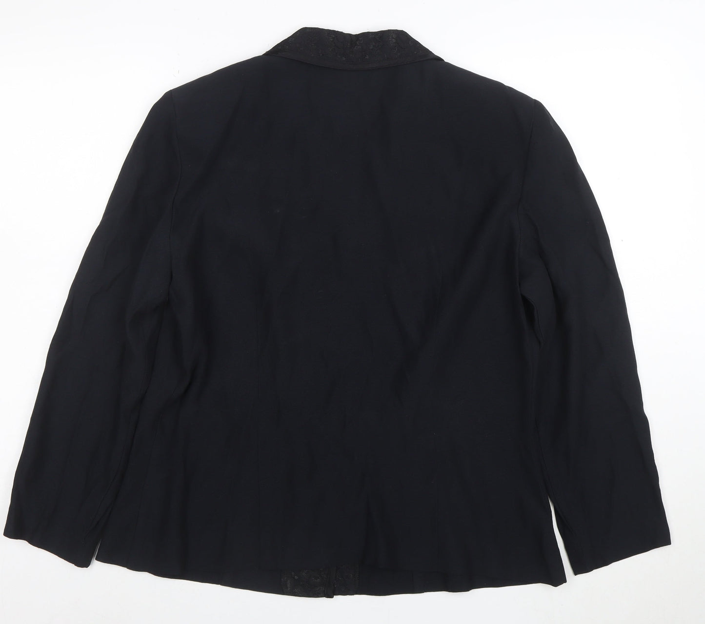 Leslie Fay Women Black Size 16 Single-Breasted Blazer Jacket
