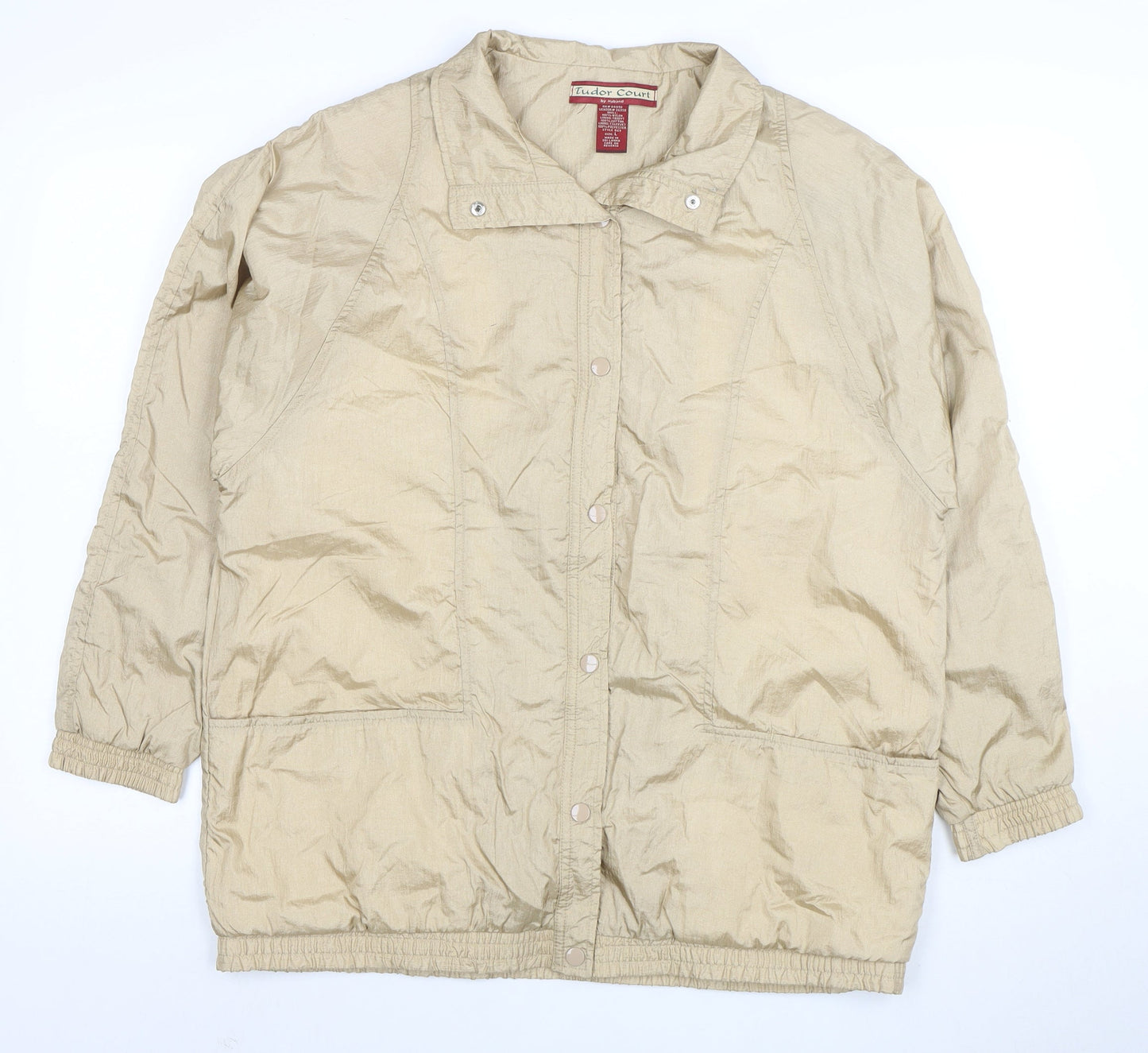 Tudor Court Women's Beige Nylon Lined Mid-Length Jacket Size L
