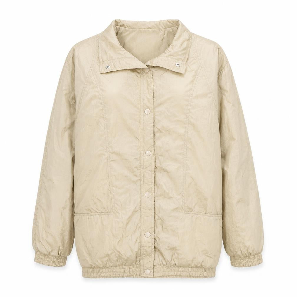 Tudor Court Women's Beige Nylon Lined Mid-Length Jacket Size L