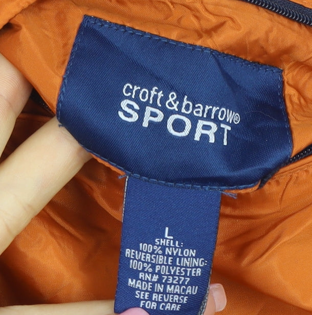 Croft & Barrow Men's Orange Reversible Nylon Full Zip Jacket L
