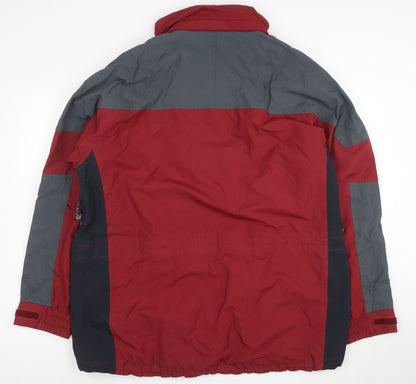 McKinley Men's Red Parka Jacket L Waterproof Hiking Outdoor