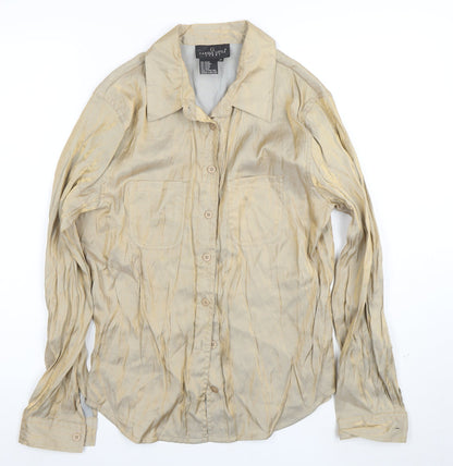 Carole Little Women’s Beige Long Sleeve Button-Up Shirt Size 10