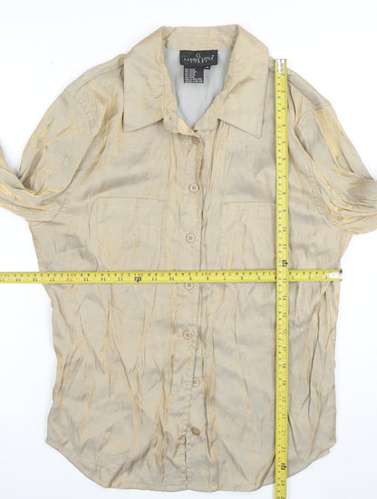 Carole Little Women’s Beige Long Sleeve Button-Up Shirt Size 10