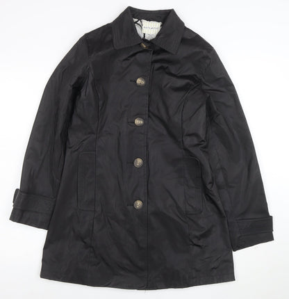 White Stag Women's Black Mid-Length Waterproof Rain Coat S
