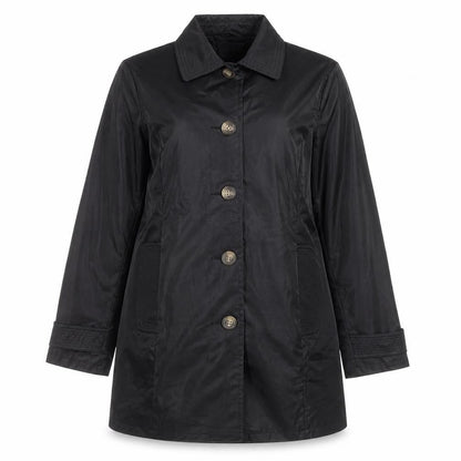 White Stag Women's Black Mid-Length Waterproof Rain Coat S
