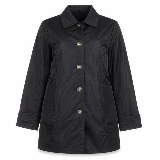 White Stag Women's Black Mid-Length Waterproof Rain Coat S