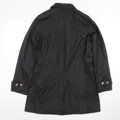White Stag Women's Black Mid-Length Waterproof Rain Coat S