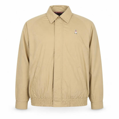 Arnold Palmer Men's Beige XL Bomber Jacket Lightweight Cotton Nylon