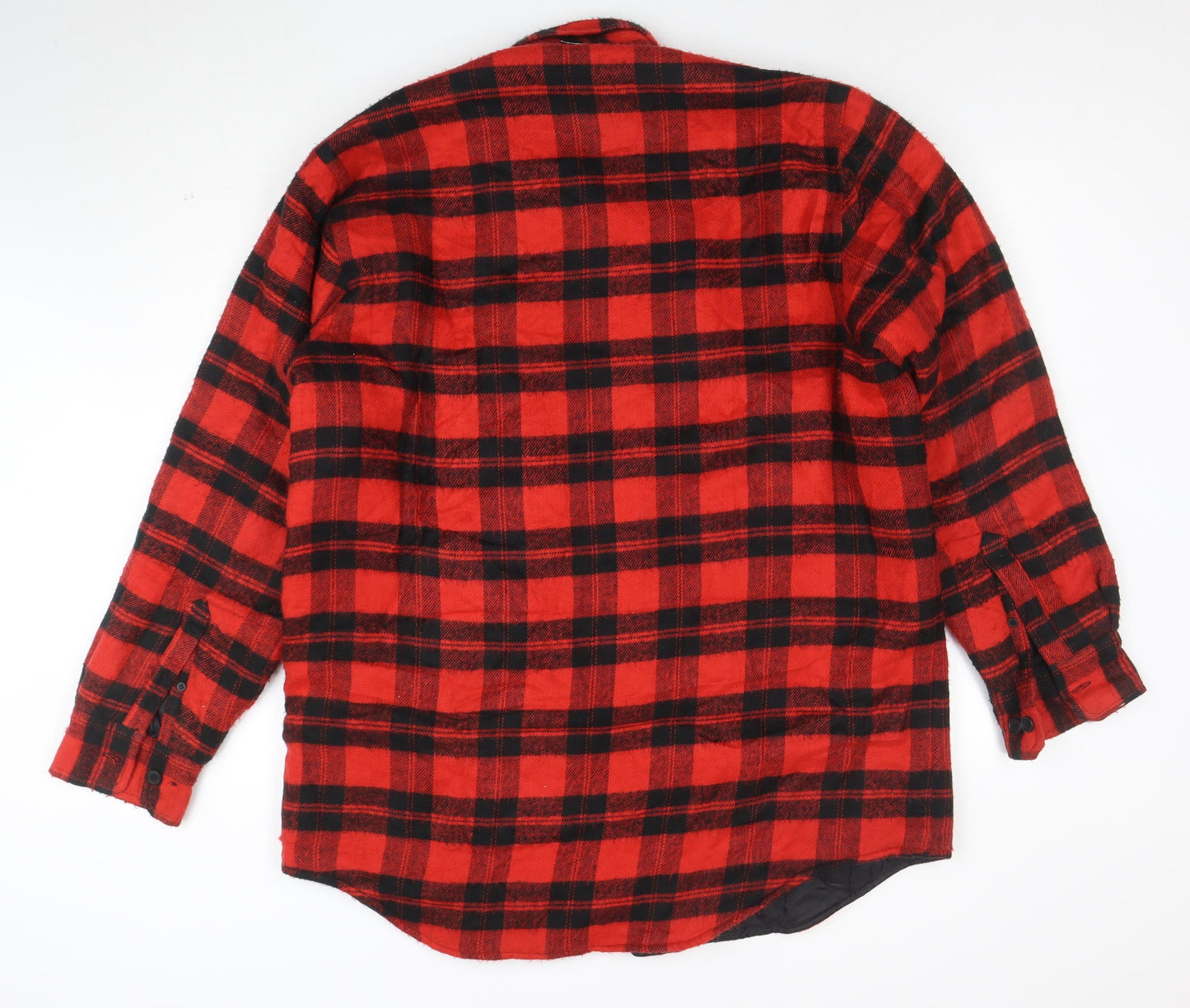 The Men's Store at Sears Red Check Flannel Jacket Lined Men's Large
