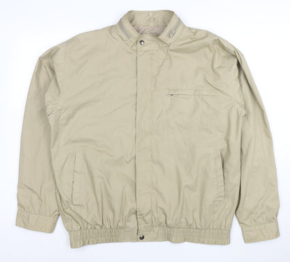 Rene Lezard Mens Beige L Bomber Jacket Cotton Blend Classic Style