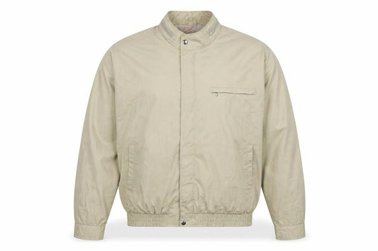 Rene Lezard Mens Beige L Bomber Jacket Cotton Blend Classic Style