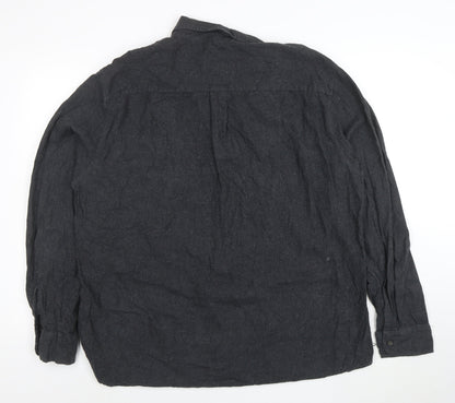 St John's Bay Men's Black XL Classic Fit Cotton Button-Up Shirt