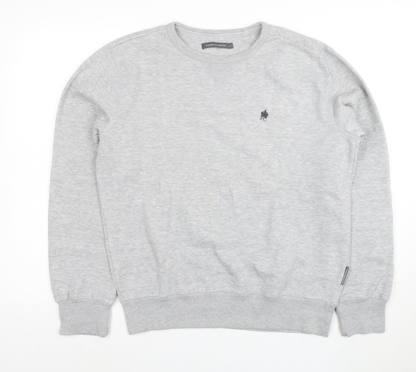 French Connection Mens Grey Cotton Crew Neck Sweatshirt M