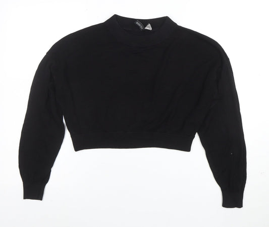 H&M Divided Women's Black Mock Neck Knit Pullover Jumper M