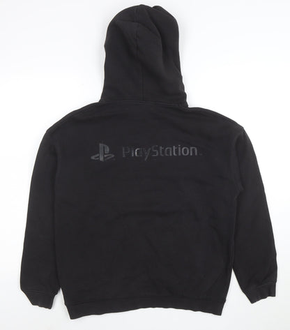 H&M Boys Black PlayStation Pullover Hoodie Size 14+ Cotton Blend
